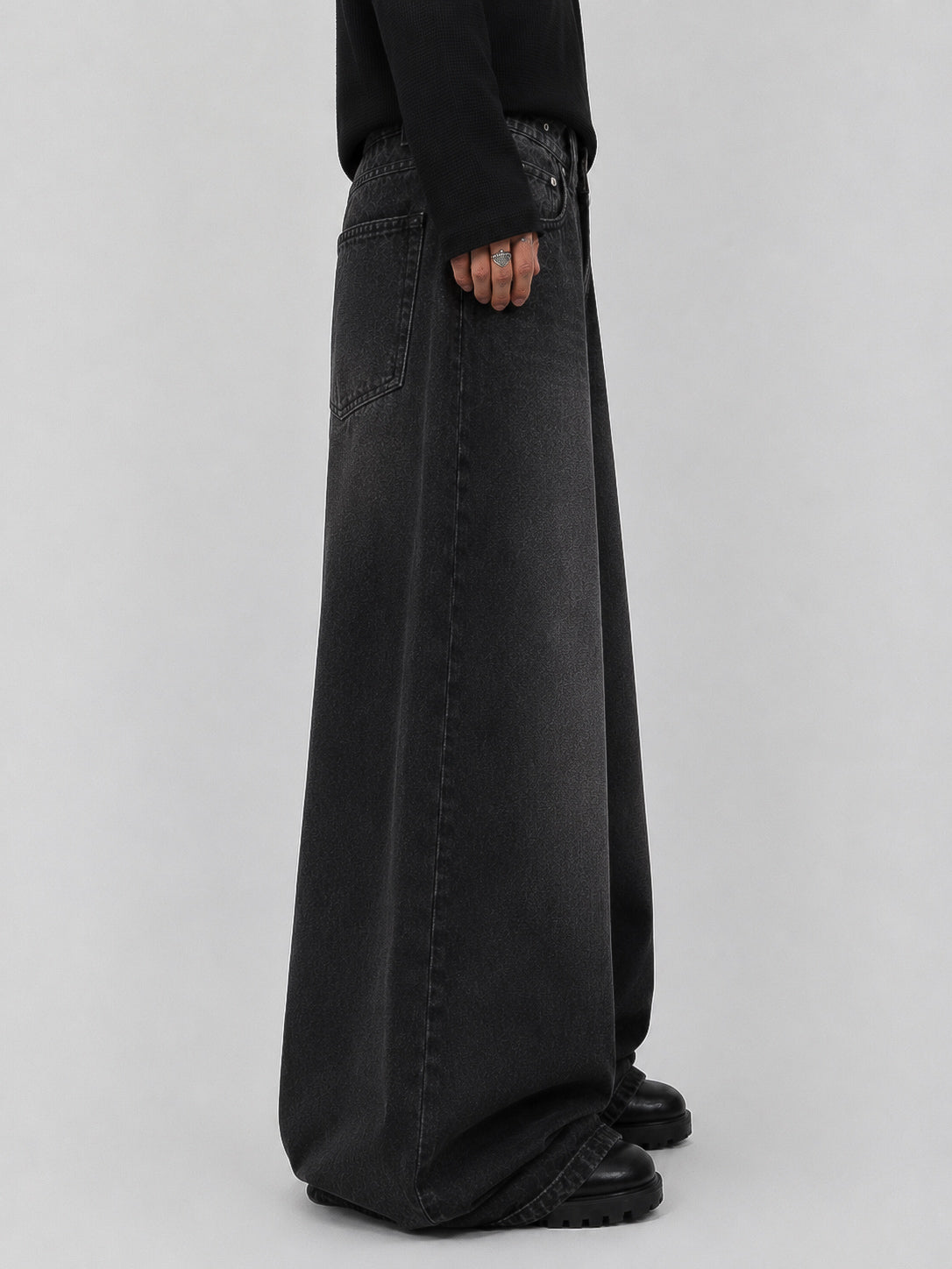 Jet Black Super Wide Leg