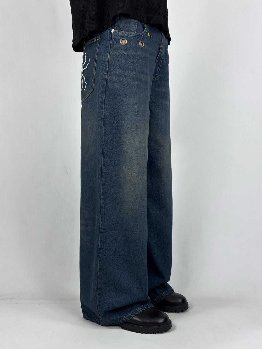 Drk Green Spider Wide Leg