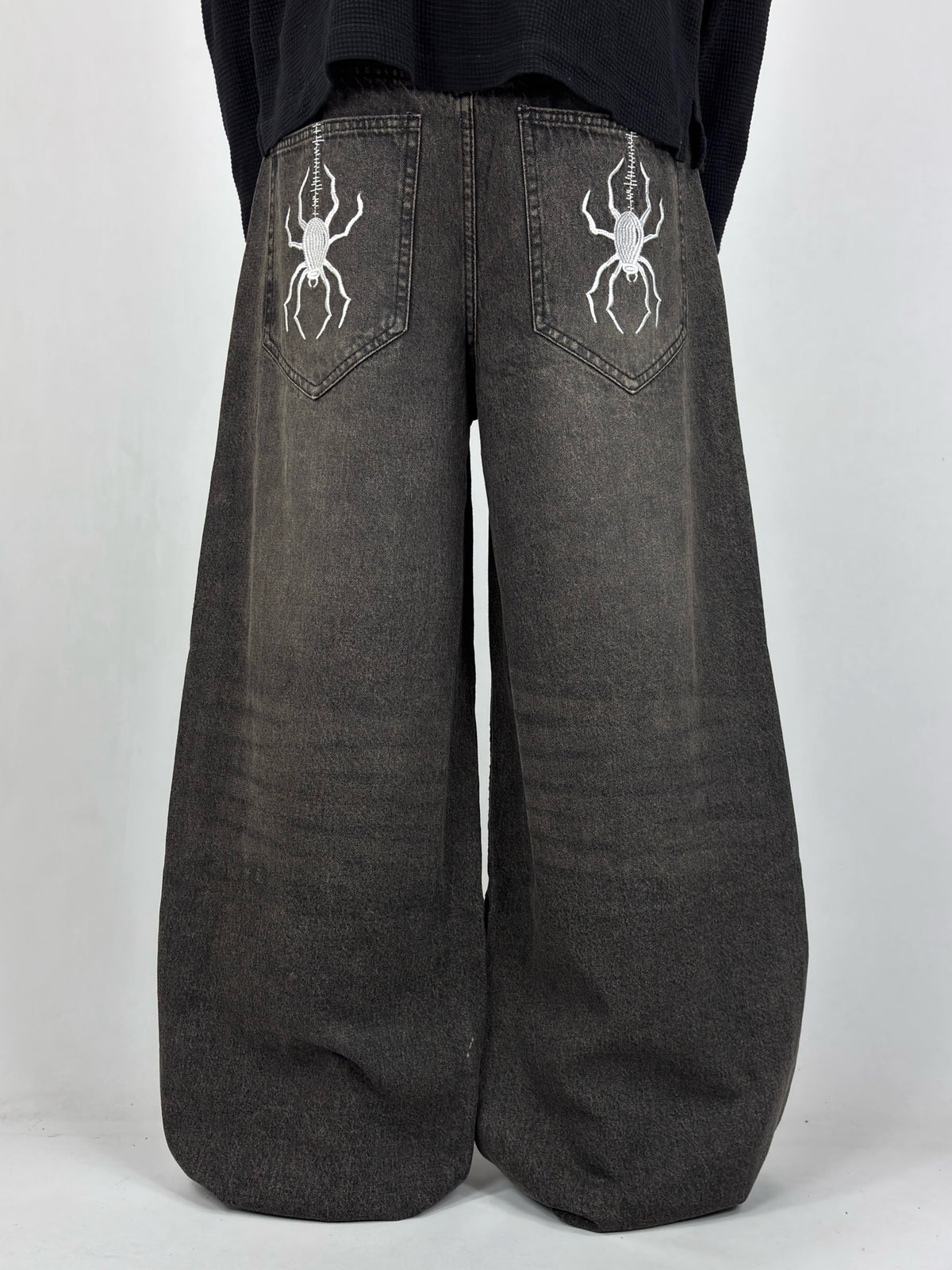 Charcoal Brown Spider Wide Leg