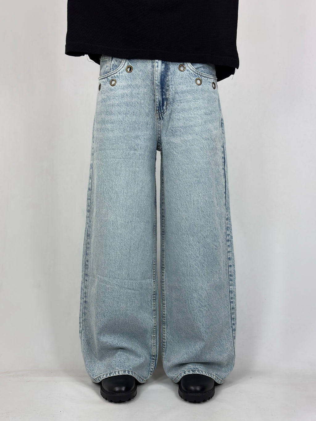 Ice Blue Spider Wide Leg