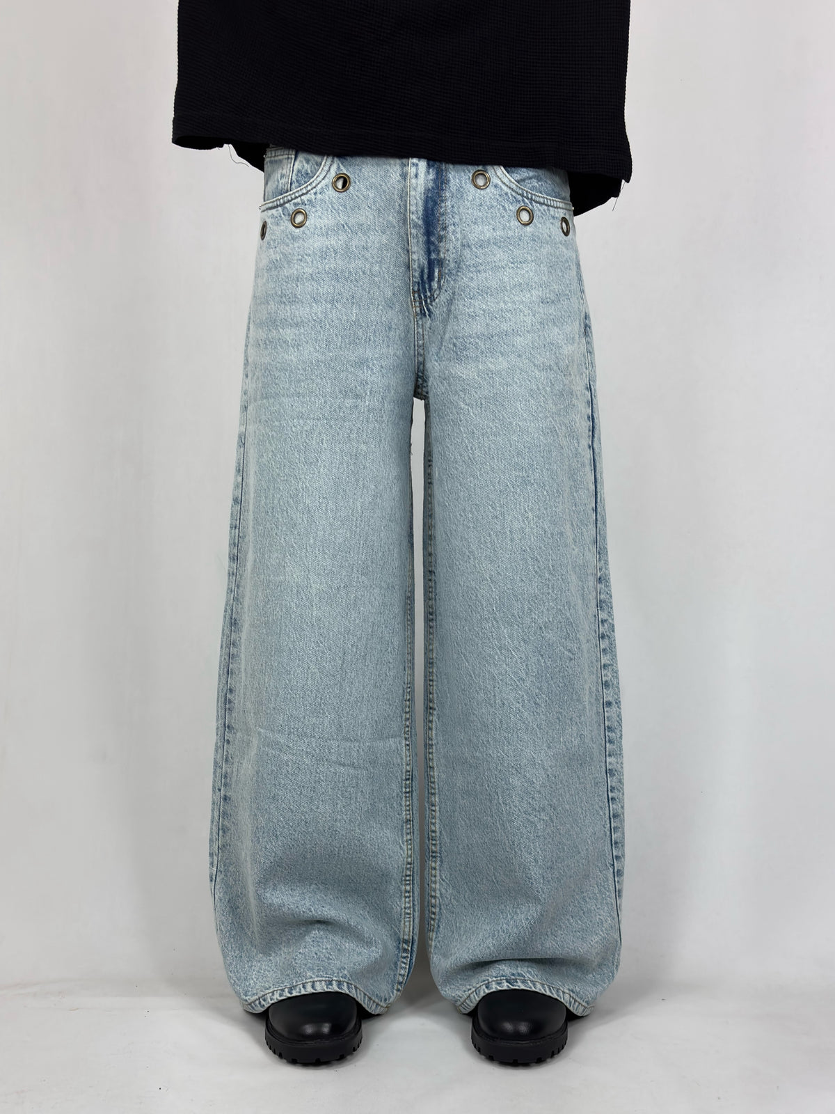 Ice Blue Spider Wide Leg