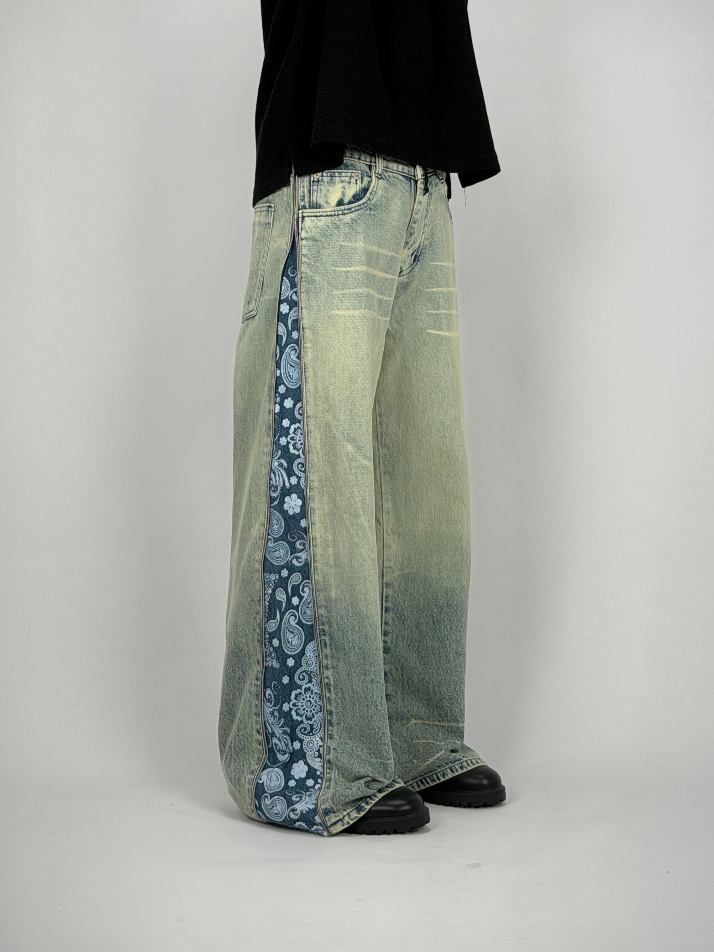 Sea Blue Zip Wide Leg