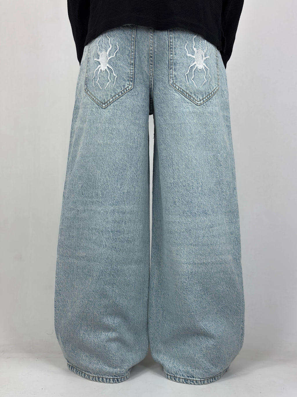Ice Blue Spider Wide Leg