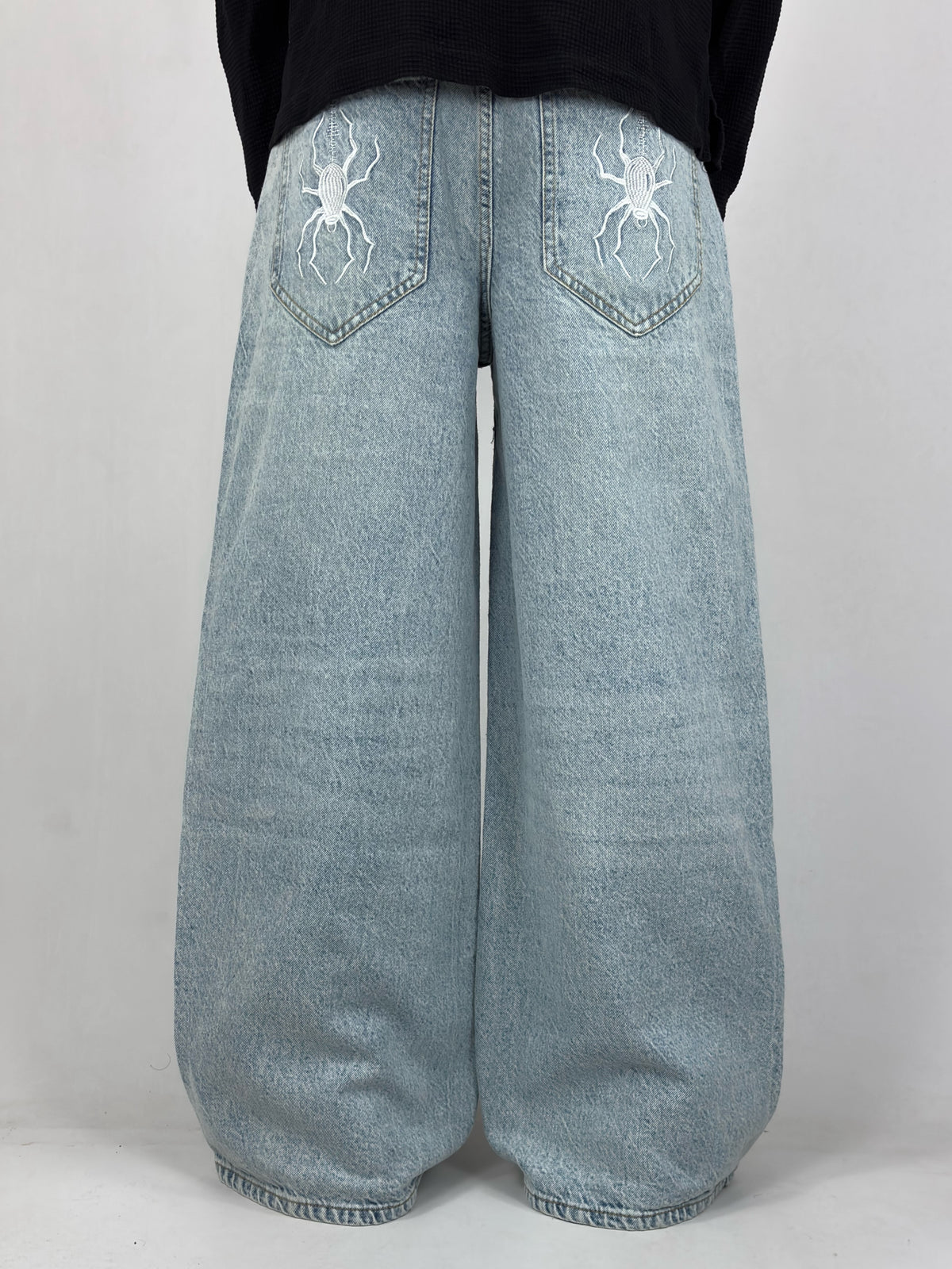 Ice Blue Spider Wide Leg