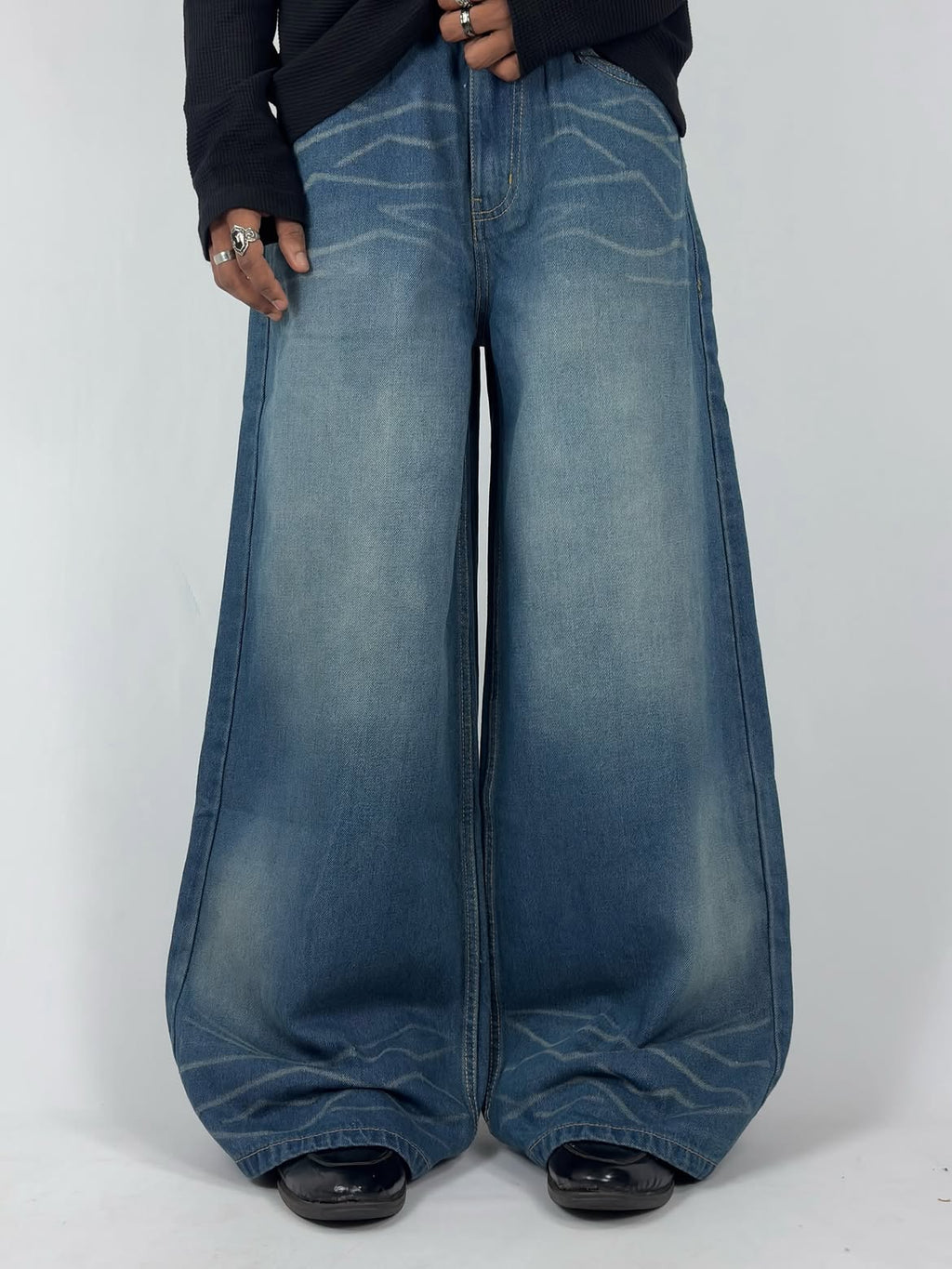 Zig Zag Wash Super Wide Leg