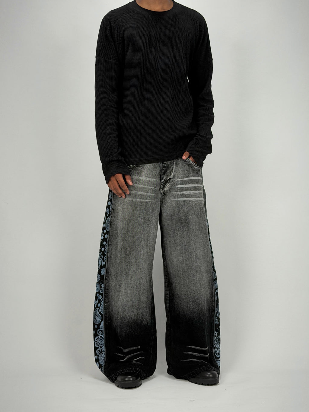 Charcoal Zip Wide Leg