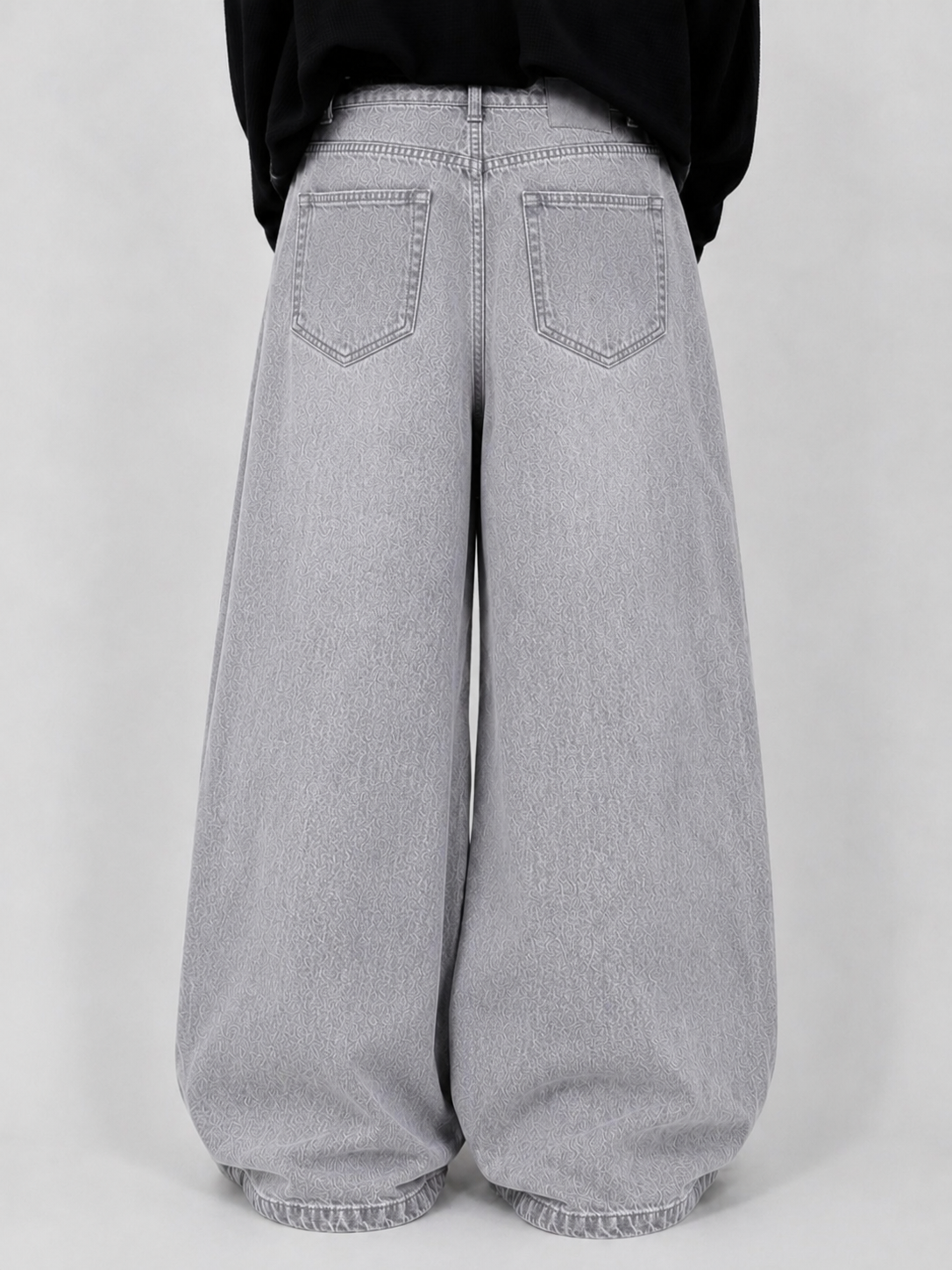 Light Grey Wash Wide Leg