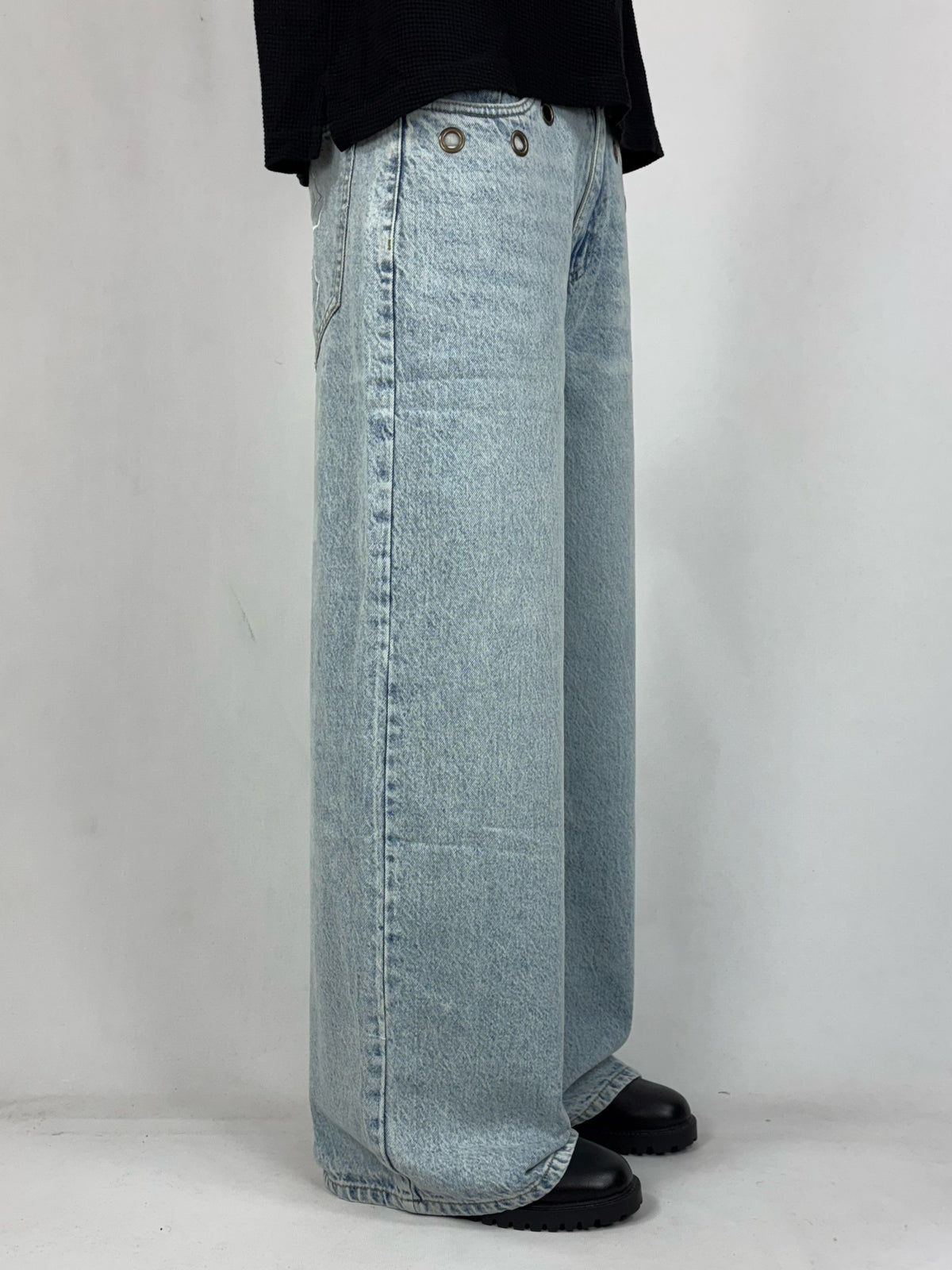 Ice Blue Spider Wide Leg