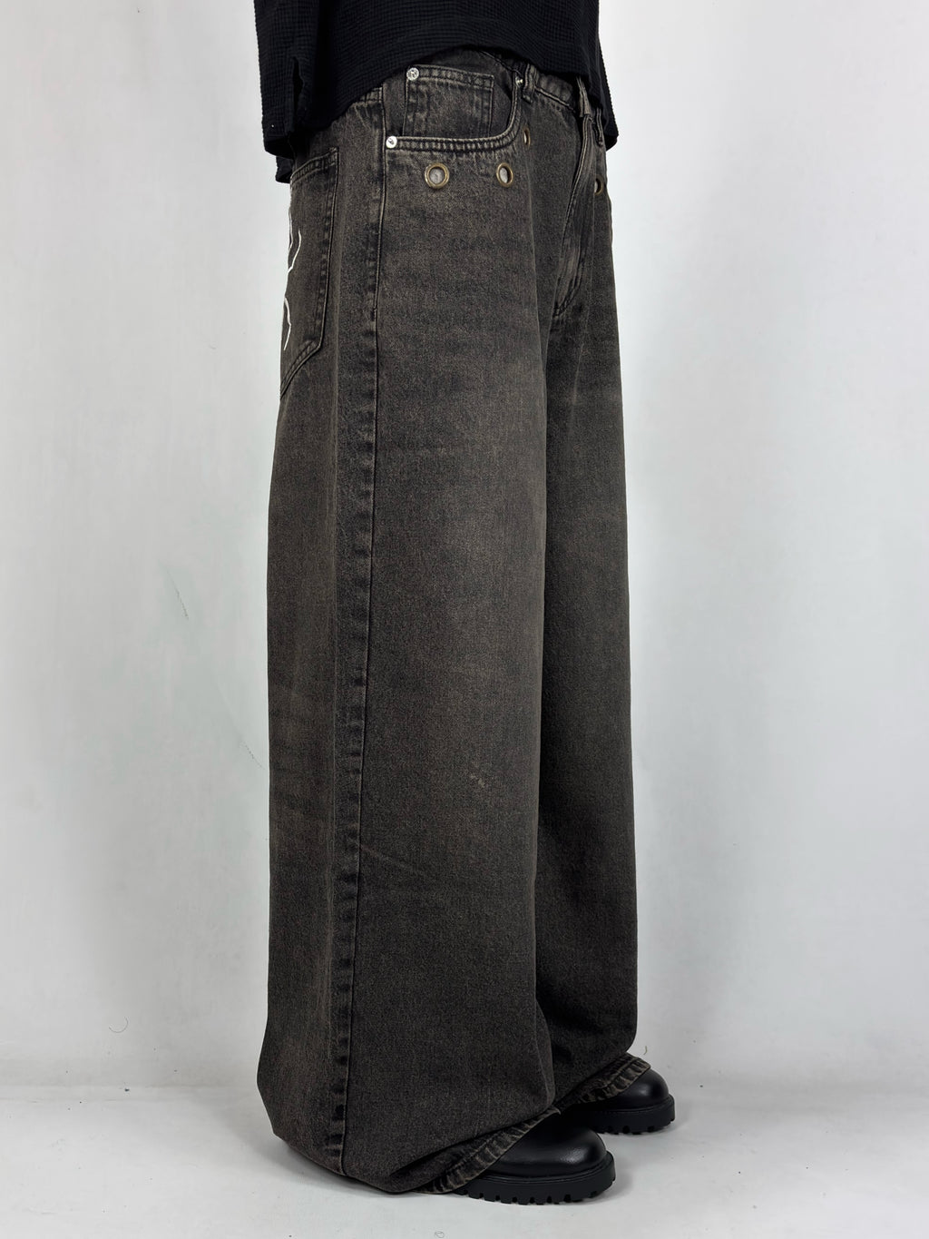 Charcoal Brown Spider Wide Leg