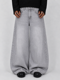 Light Grey Wash Wide Leg