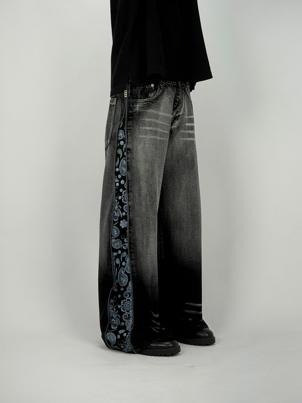 Charcoal Zip Wide Leg