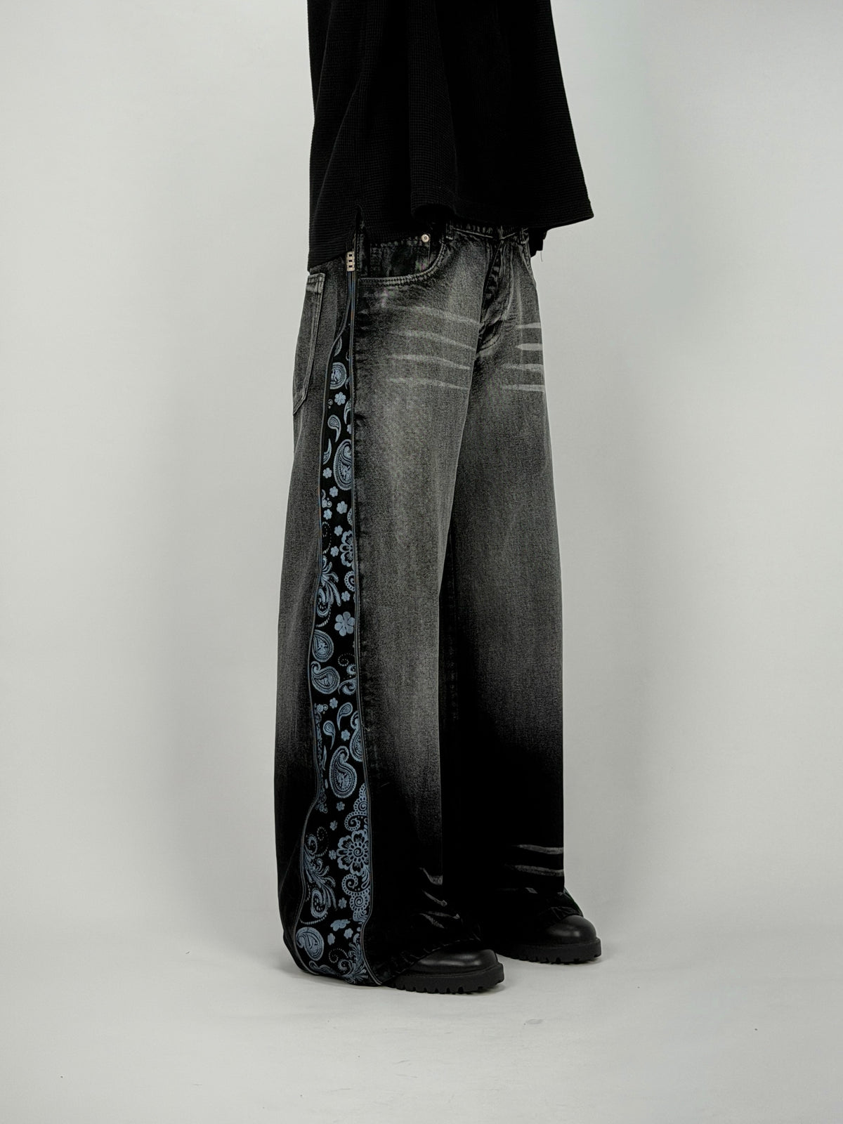 Charcoal Zip Wide Leg