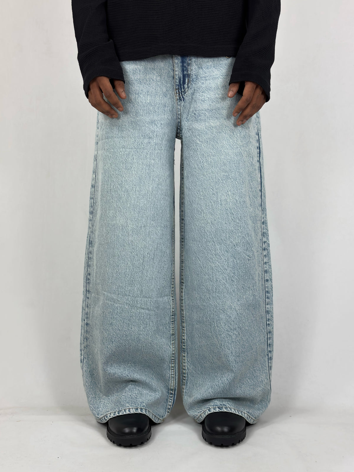 Ice Blue Spider Wide Leg