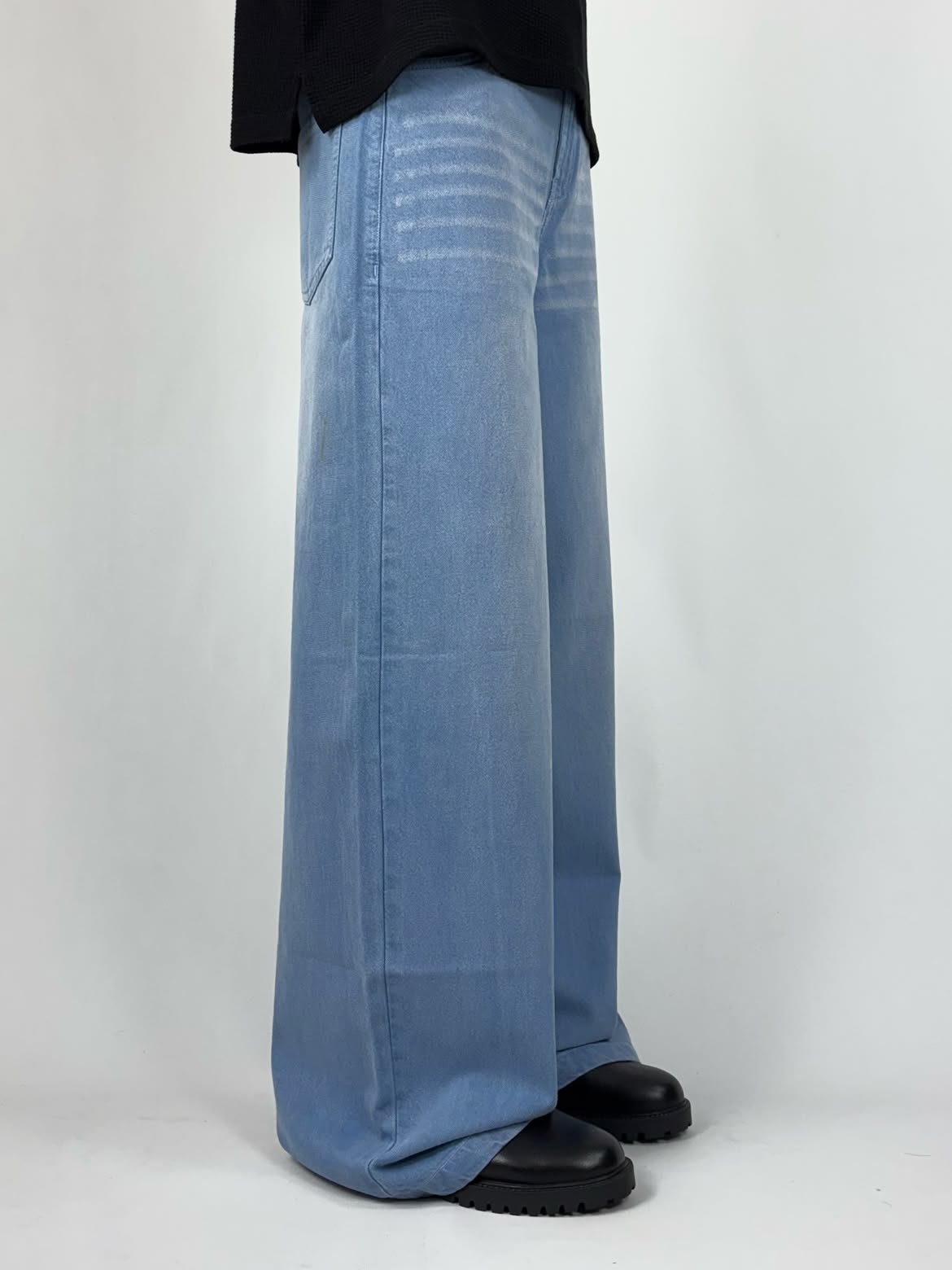 Blue White Wash Wide Leg