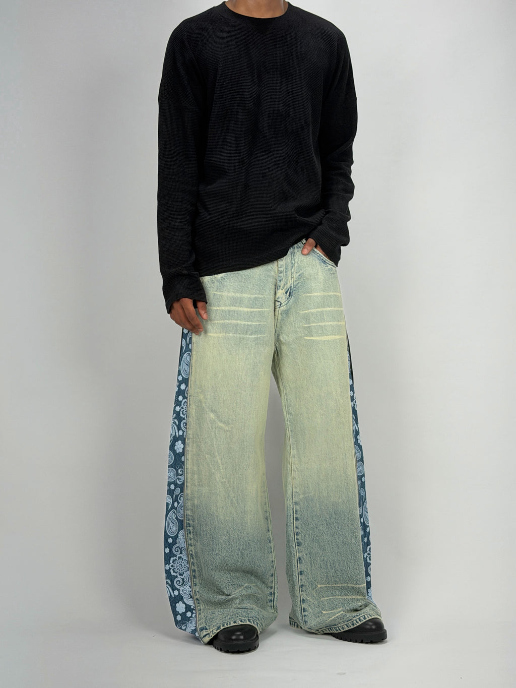 Sea Blue Zip Wide Leg