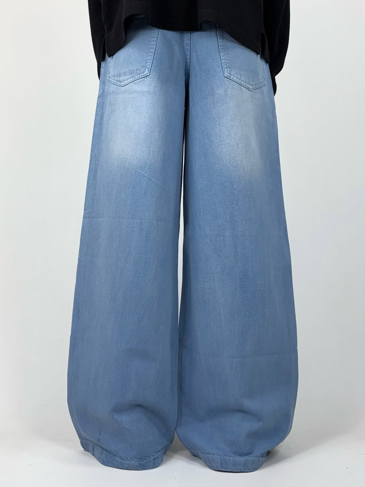 Blue White Wash Wide Leg