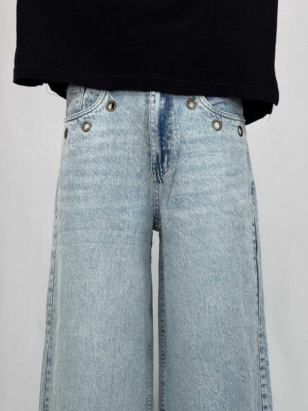 Ice Blue Spider Wide Leg